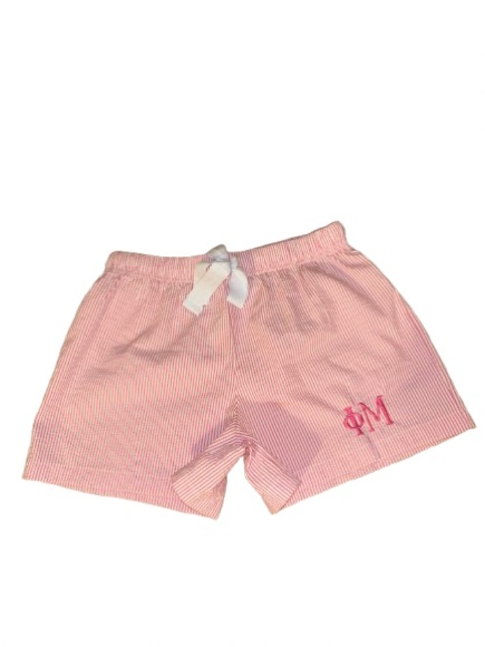 Pink Phi Mu Seersucker PJ Shorts